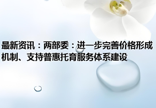 國發(fā)改委有關(guān)負(fù)責(zé)同志就《關(guān)于進(jìn)一步完善價格形成機制、支持普惠托育服務(wù)體系建設(shè)的通知》答記者問